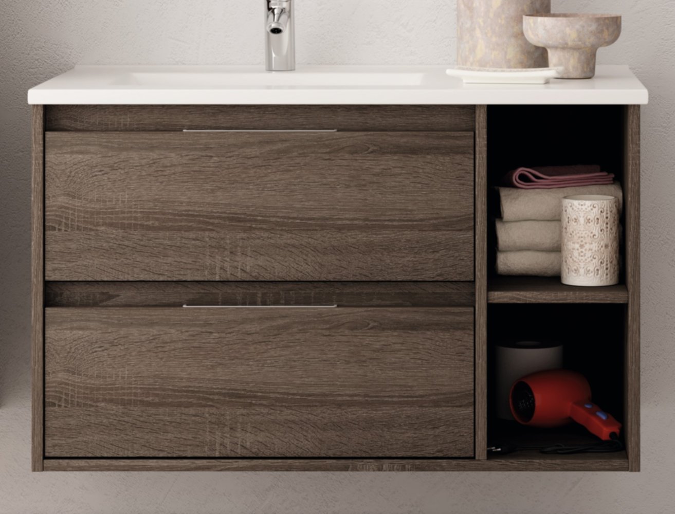 Meuble salle de bain Venus Britania + vasque encastrée 80cm