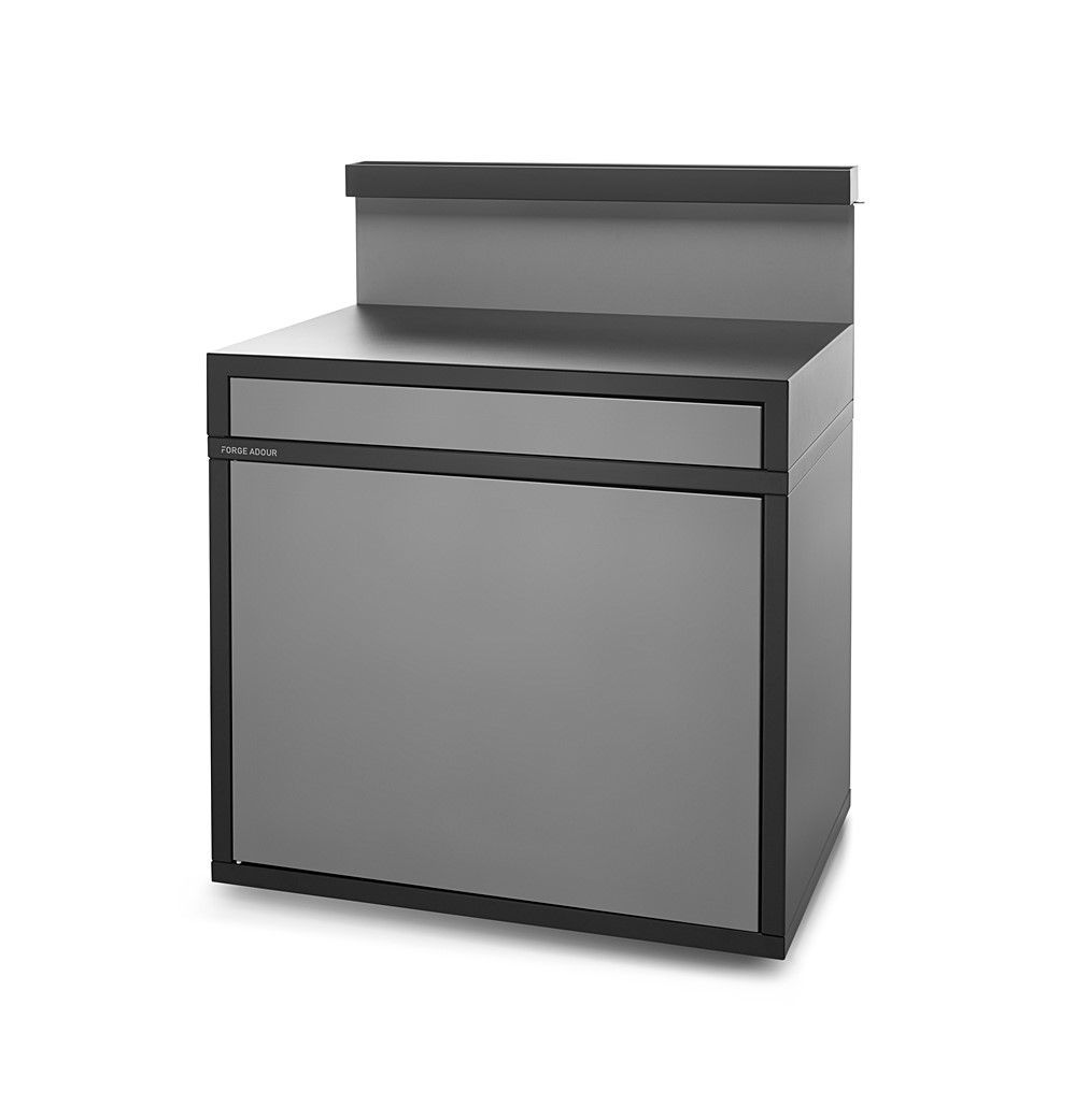 SUPPORT DESSERTE ACIER FERME NOIR ET GRIS CLAIR, Réf. SDAF NG