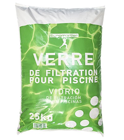 Verre Filtration Piscine 0,6/1,2 Mm Sac 25 Kg (48 Sacs/Palette) OPTIM BÉTON