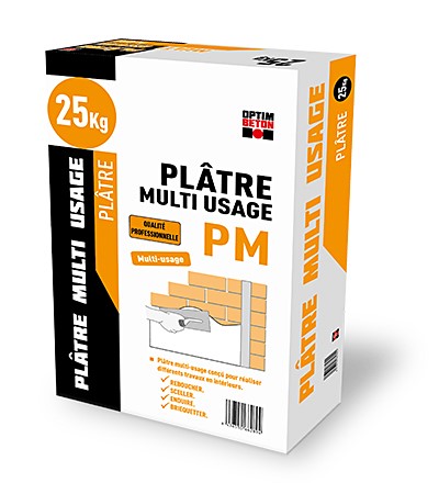 Plâtre multiusage Sac 25 Kg (54 Sacs/Palette) OPTIM BÉTON