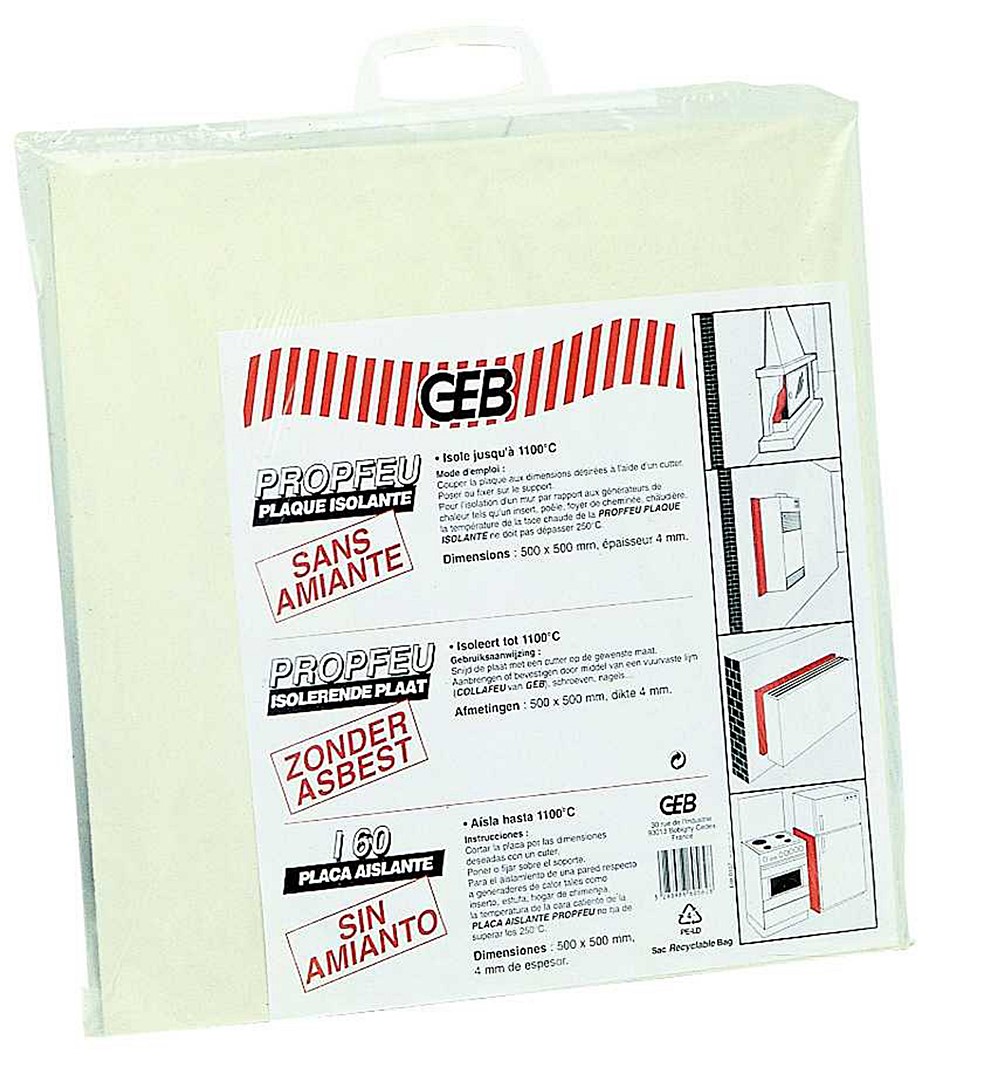 Plaque isolante Propfeu Ep.0,4cm 50x30cm - GEB