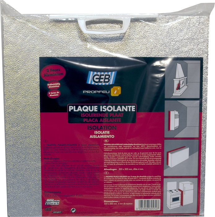 Plaque isolante double faces aluminium Ep.0,4cm 0,5x0,5m - GEB