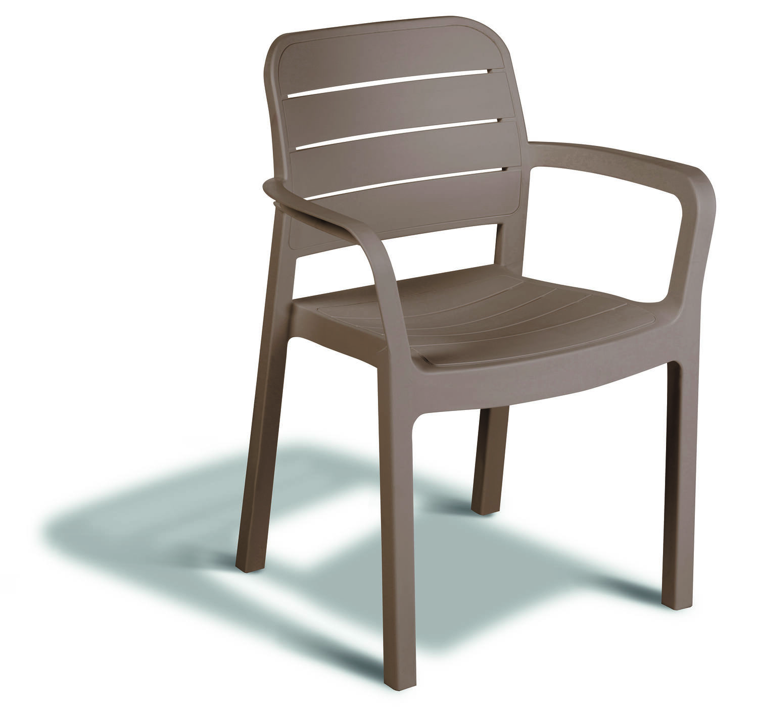 Fauteuil de jardin en résine monobloc Tisara empilable Capuccino