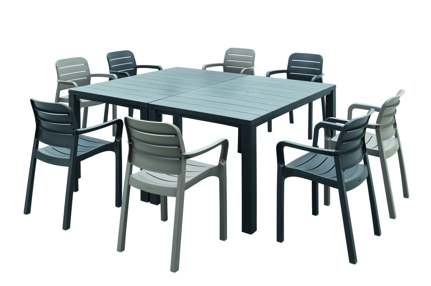 Table résine Julie 180/295 x 90/147 x 75 cm graphite