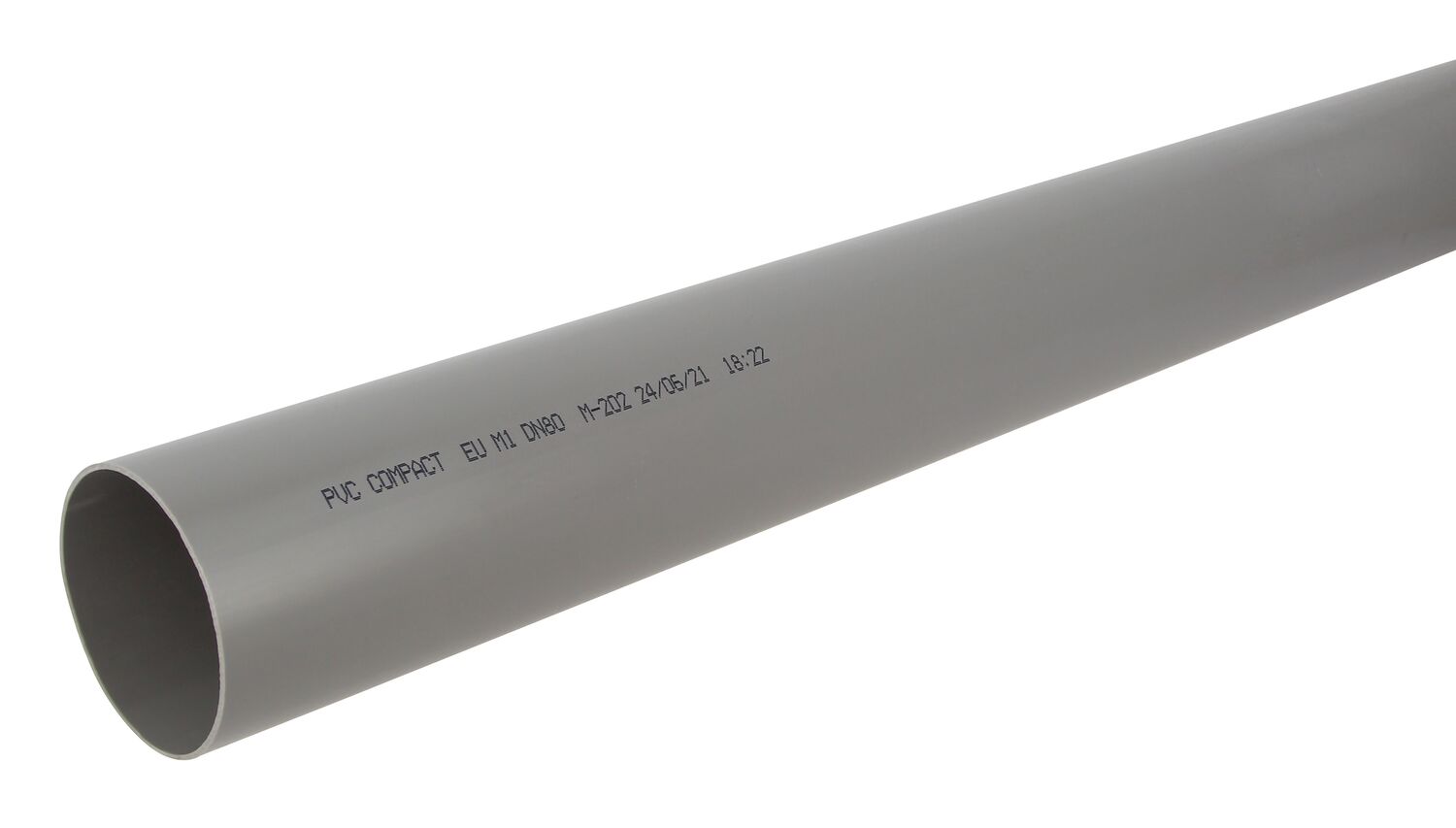 Tube d'évacuation ø80mm mâle-mâle L.2m