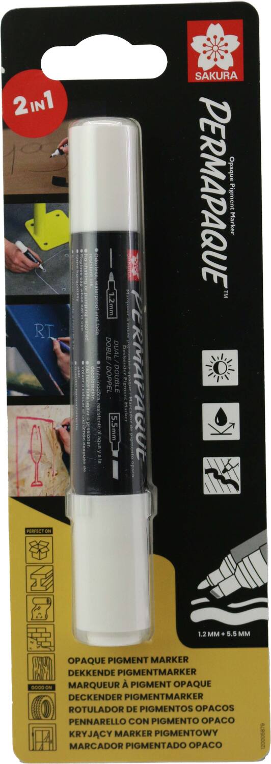 2 Marqueurs Pointe Fine Blanc - SAKURA
