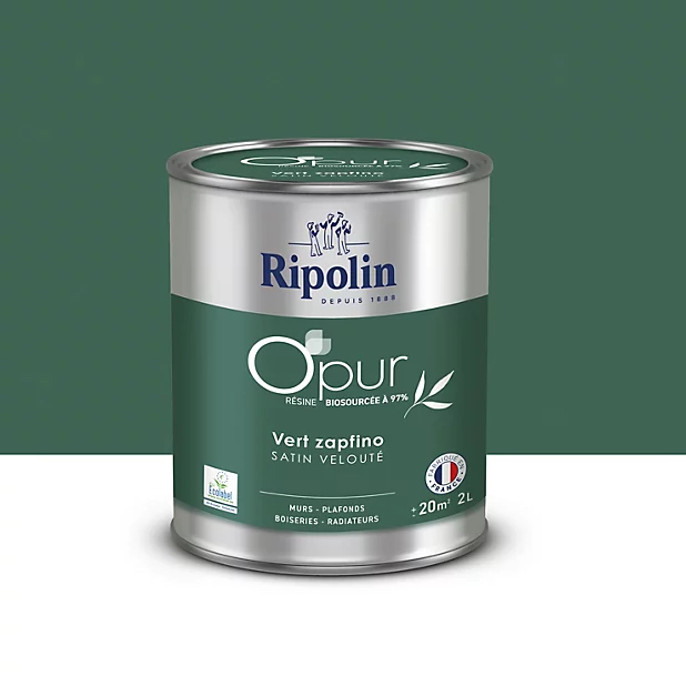 Peinture o'pur 2 l vert zapfino satin
