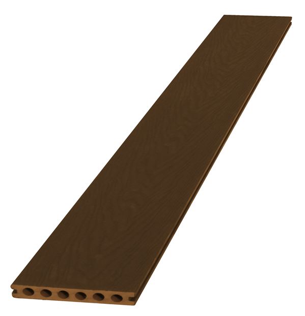 Lame de terrasse composite 220x14,5x2,3cm brun chocolat