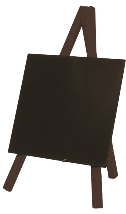 Mini Tripod Ardoise Securit® De Table Bois Avec Finition Noir Laqué 24x15cm