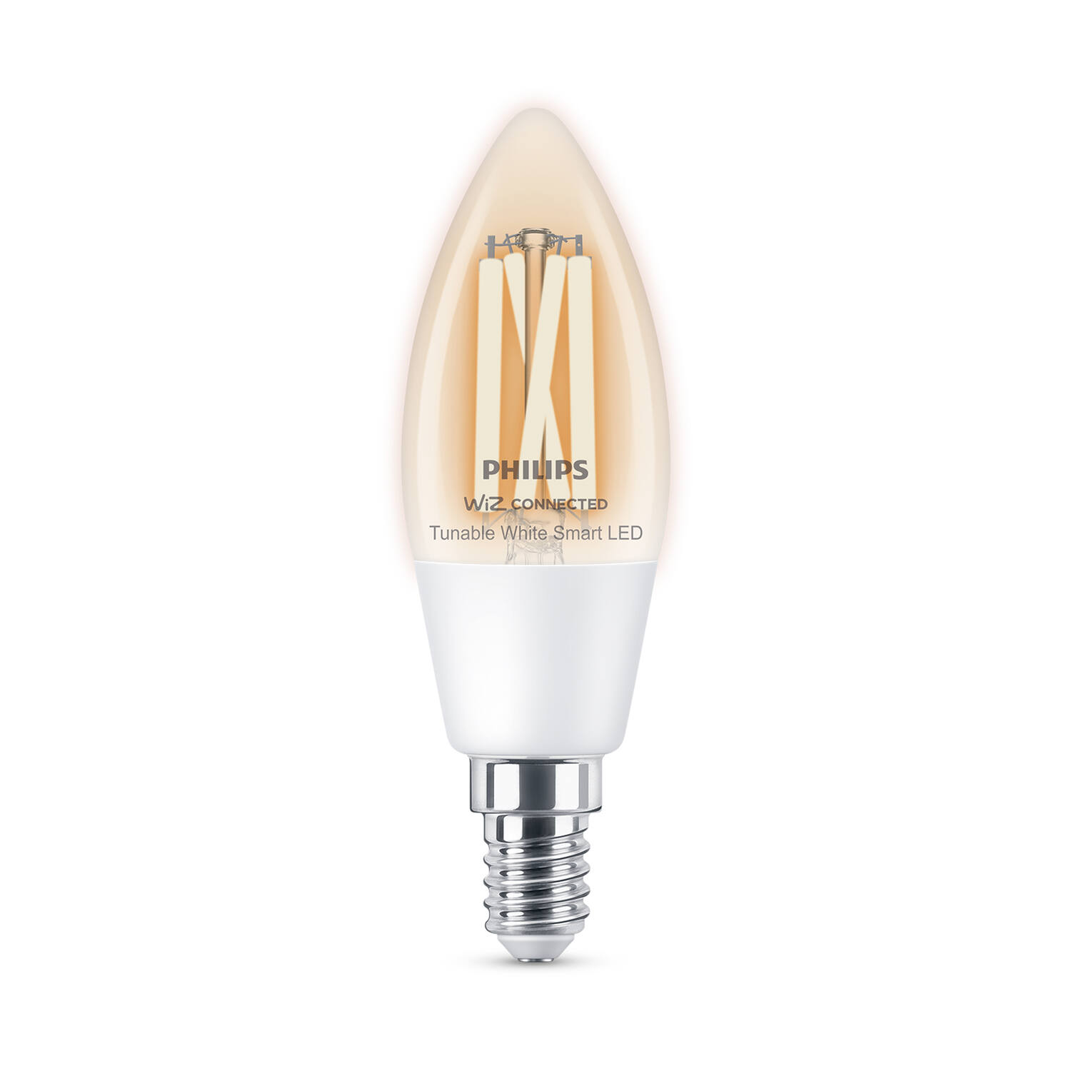 Ampoule filament connectée flamme E14 CCT transparent 40W - PHILIPS