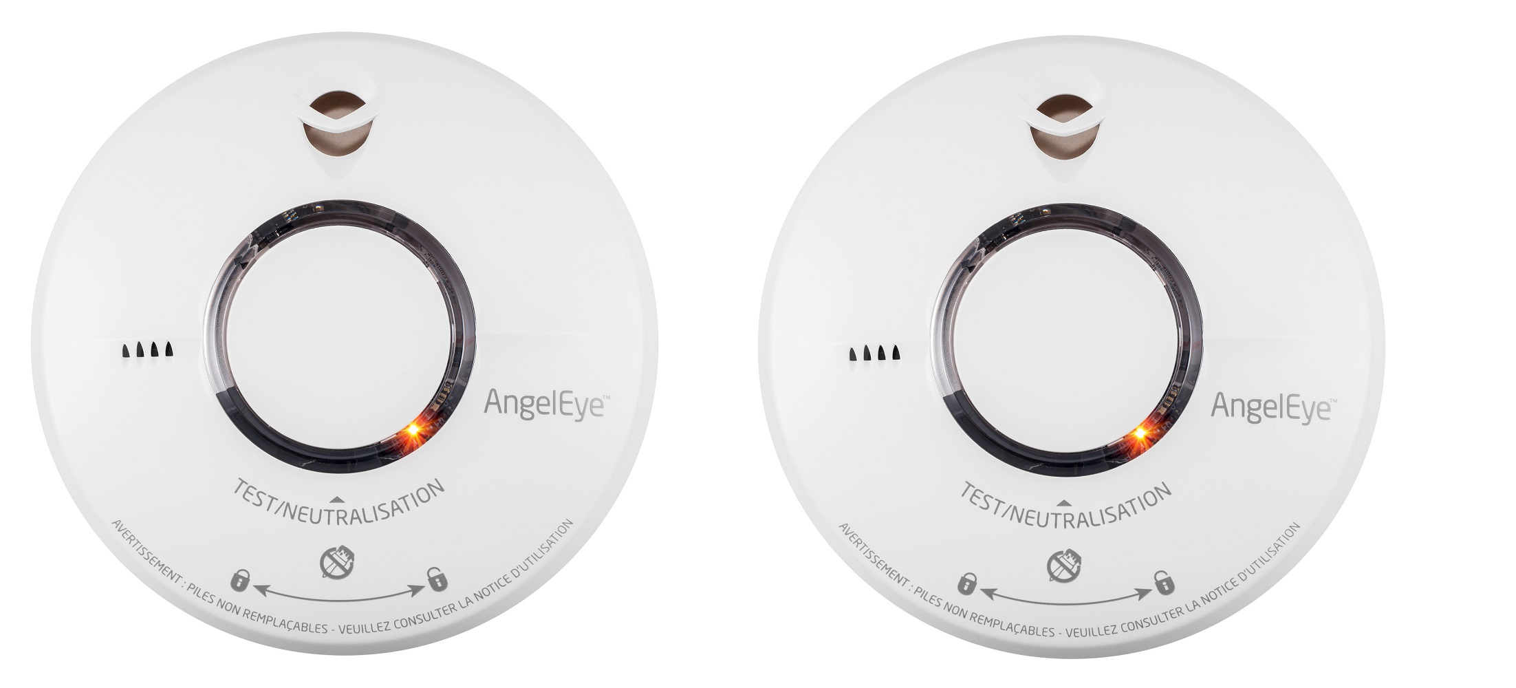 Lot de 2 détecteurs avertisseurs autonomes de fumée Elégance Expert - ANGELEYE