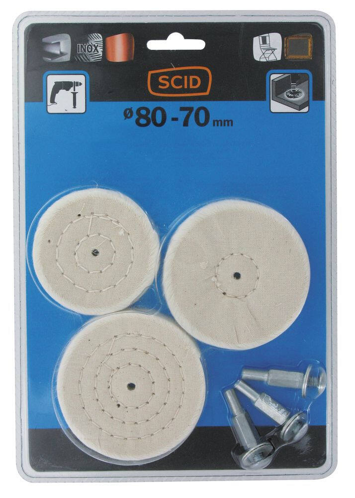 Lot de 3 brosses circulaires coton - SCID