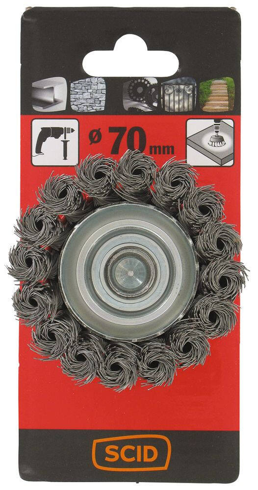Brosse coupe mèches acier torsadées Ø 70 mm - SCID
