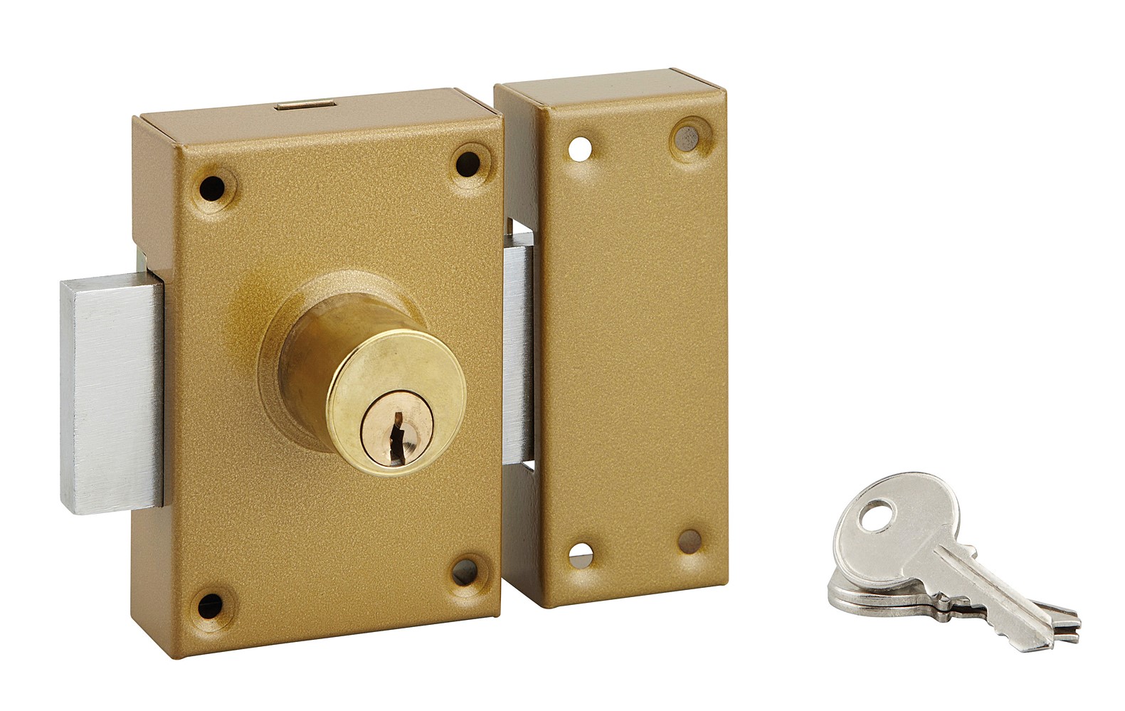 Verrou cambré à double cylindre Ø25x40mm 3 clés - 1ER