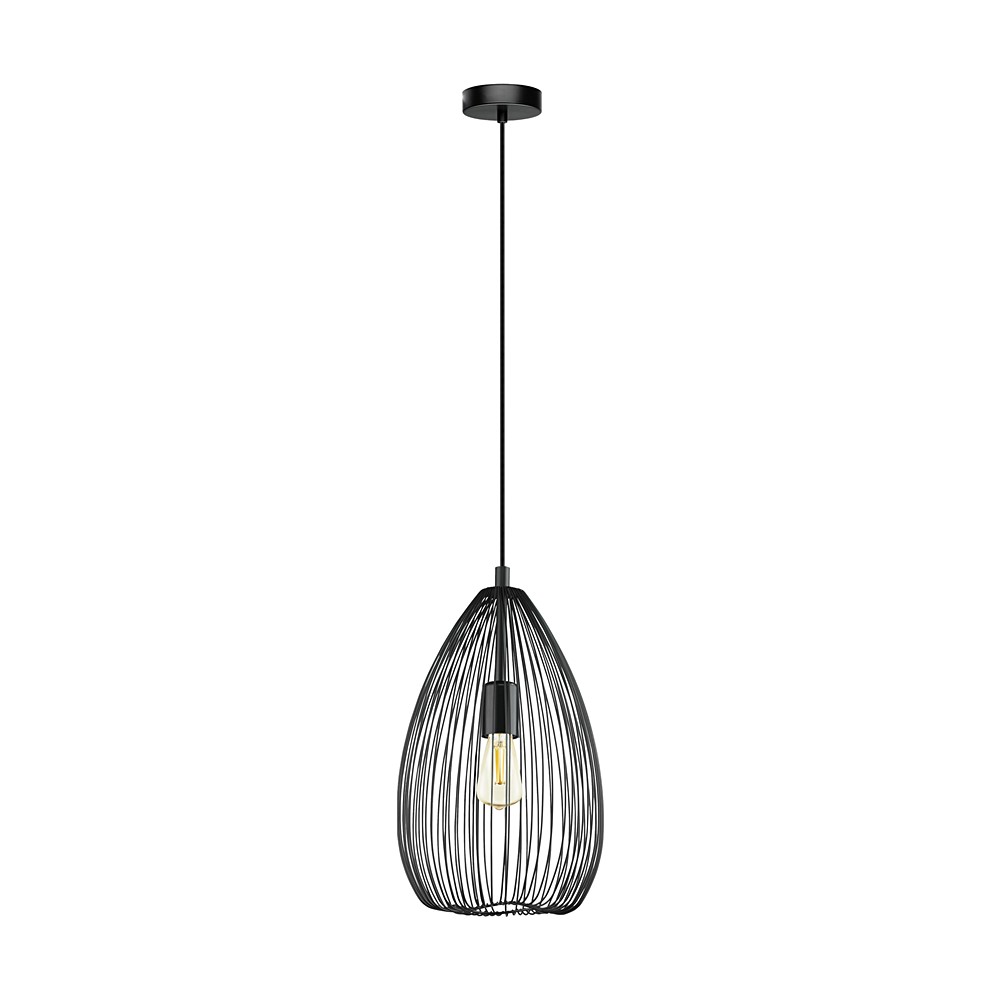 Suspension Clevedon Ø24 cm noir acier 1x60W - EGLO