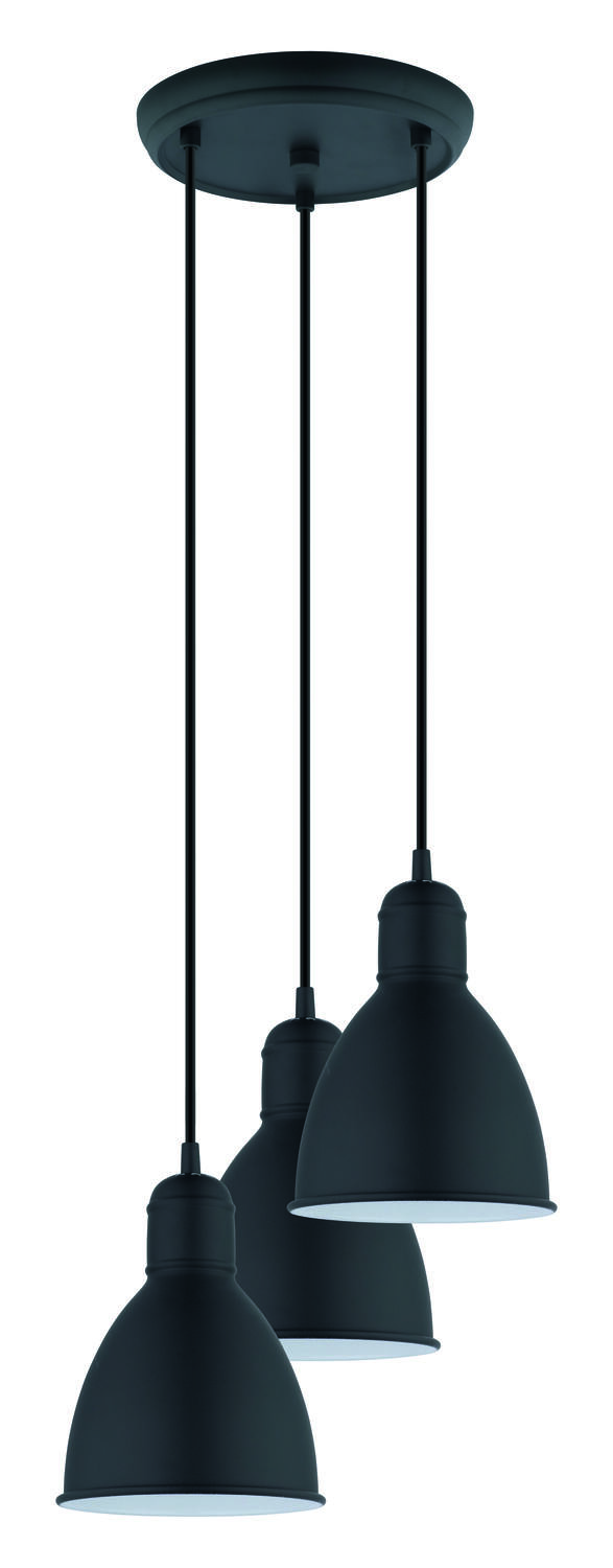 Suspension Priddy Ø32,5 x H110 cm acier noir E27x3 60W A++E - EGLO