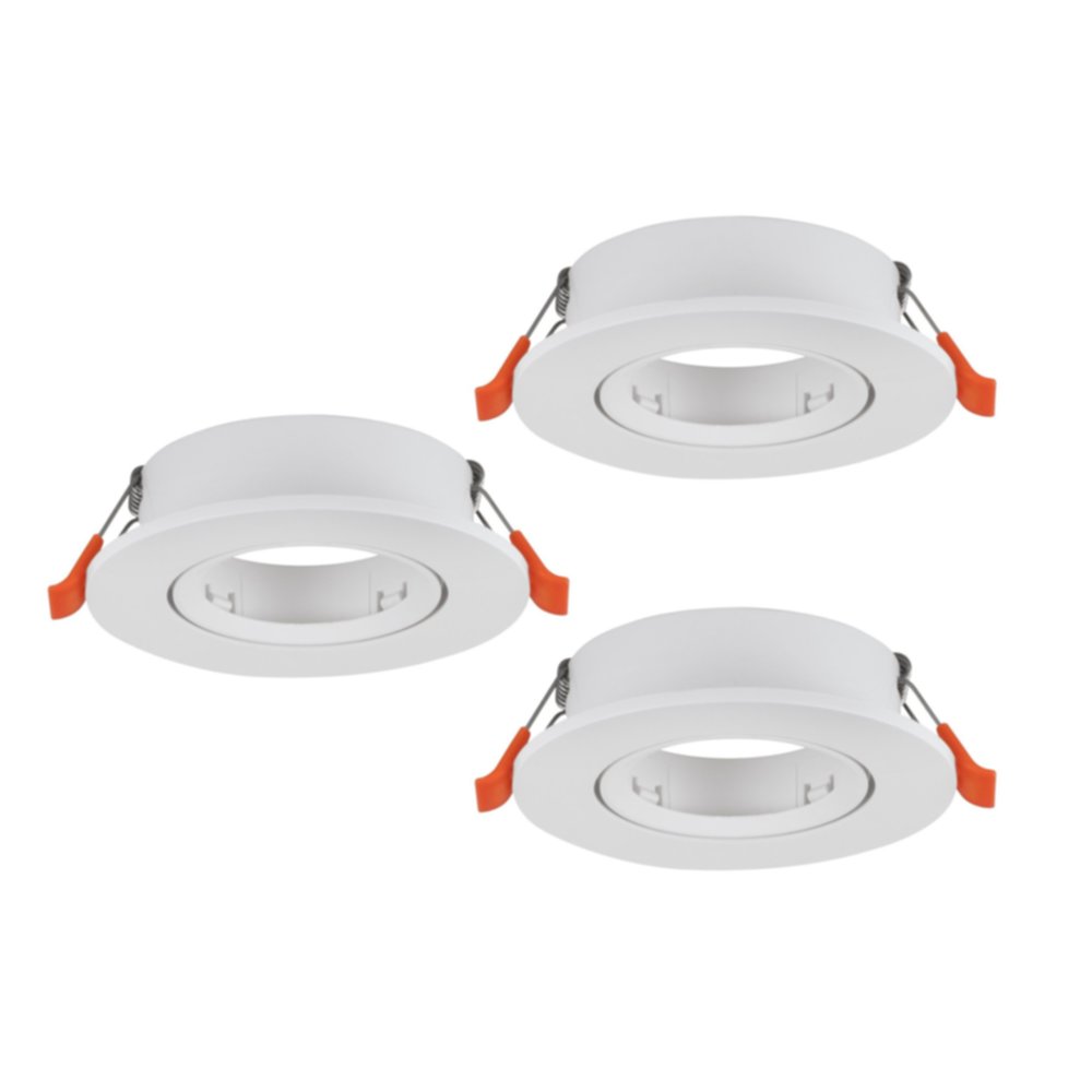 Set de 3 spots encastrables Sapereta Ø9 cm IP20 5W plastique blanc - EGLO