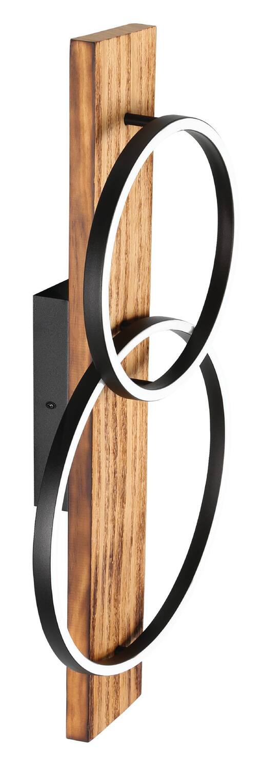 Plafonnier LED Boyal acier/bois 12W bois foncé - EGLO