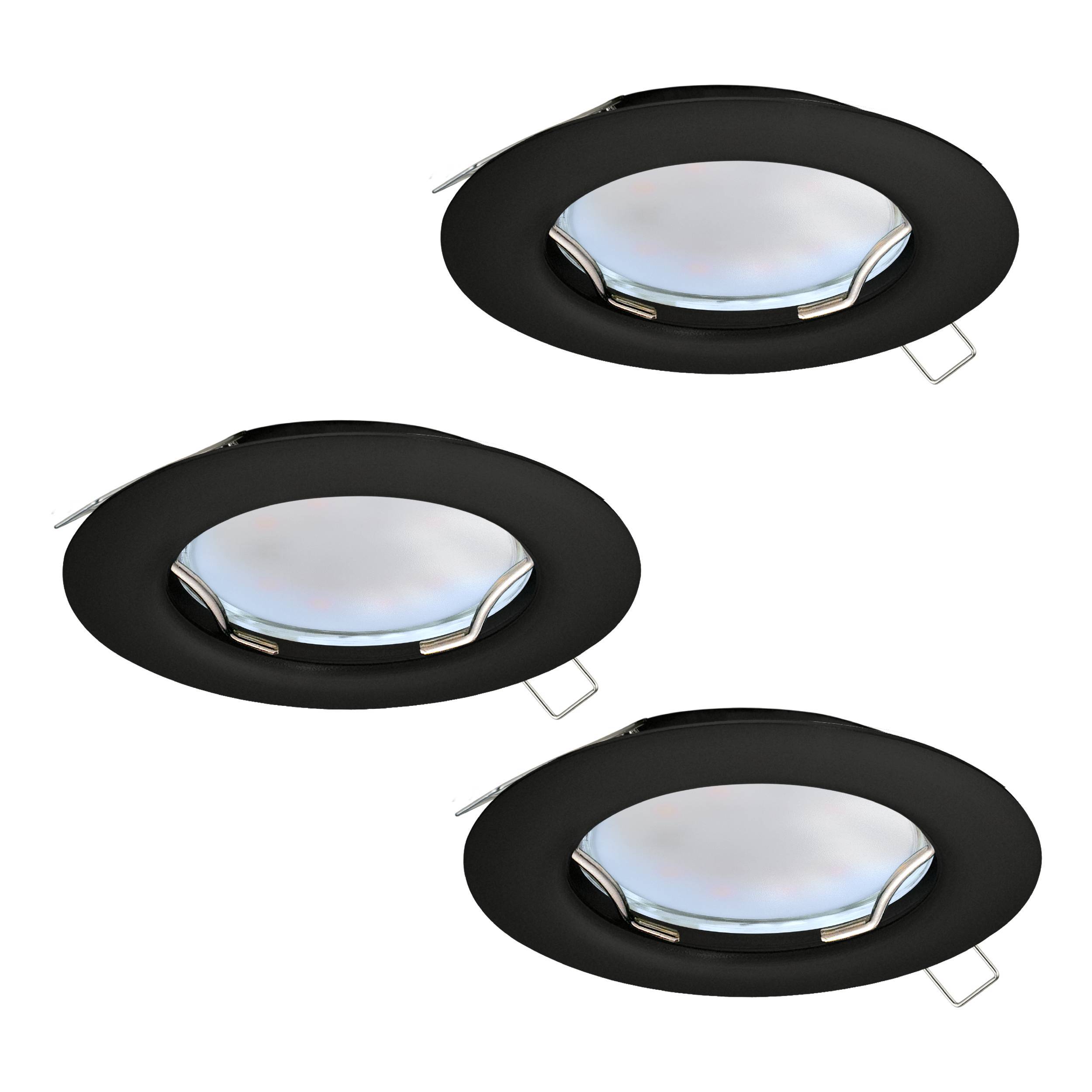 Lot de 3 encastrés fixes Peneto noir GU10 Led 3x2,8W