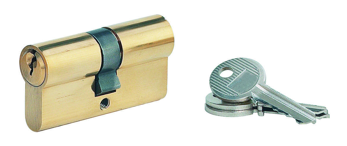Cylindre Profilé Européen 5 Goupilles Doré 30x30mm 3 Clés - 1ER