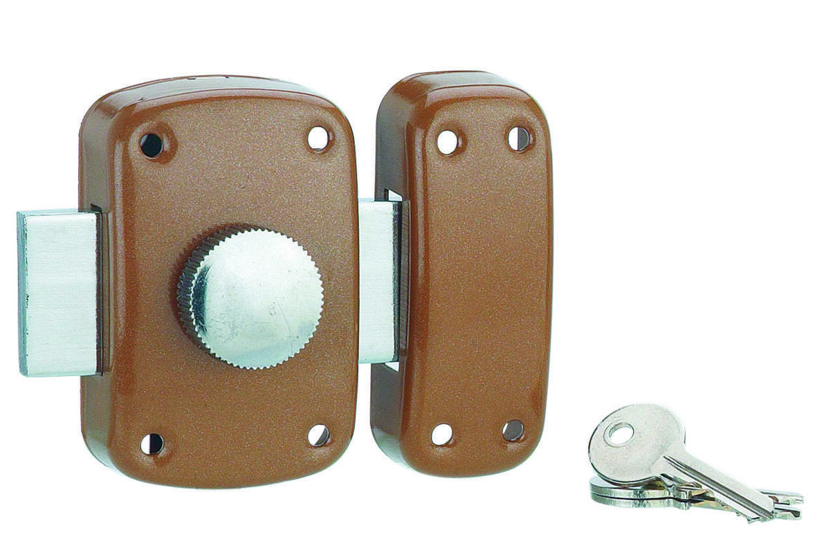 Verrou à bouton et cylindre Ø23x45mm 3 clés - 1ER