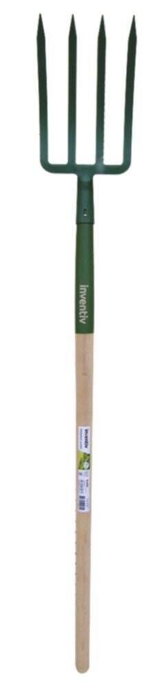 Fourche à bécher manche pomme verte 27cm - INVENTIV