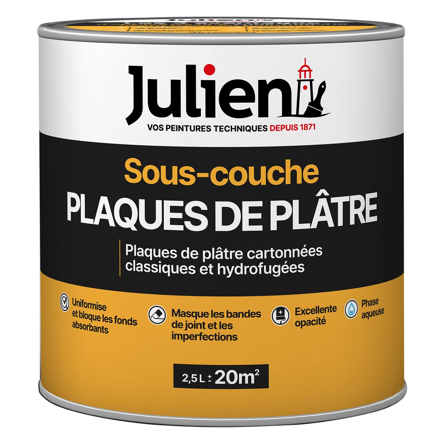 Sous-couche Plaques de Plâtre Blanc Mat 2,5L - JULIEN