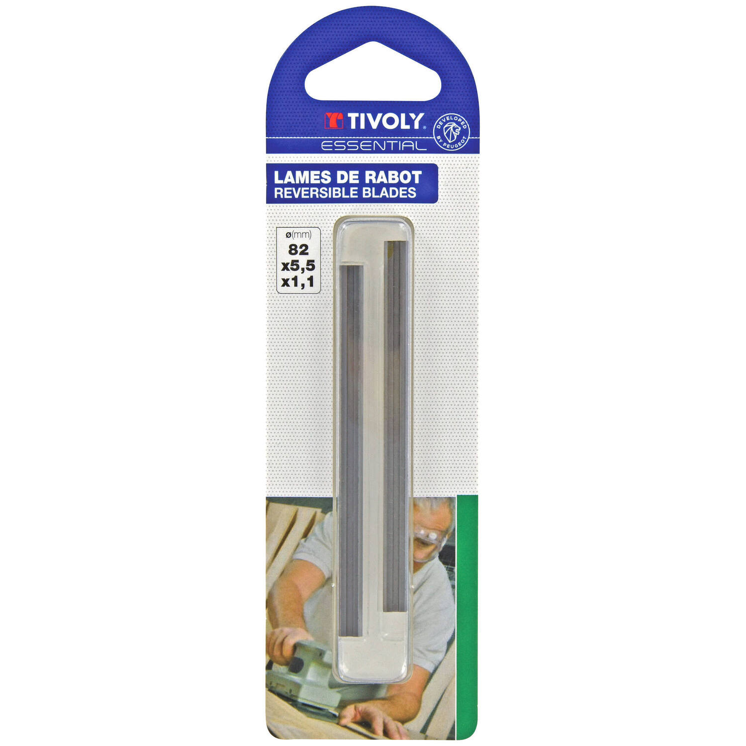 2 fers à rabot 82x5,5x1,1mm - TIVOLY