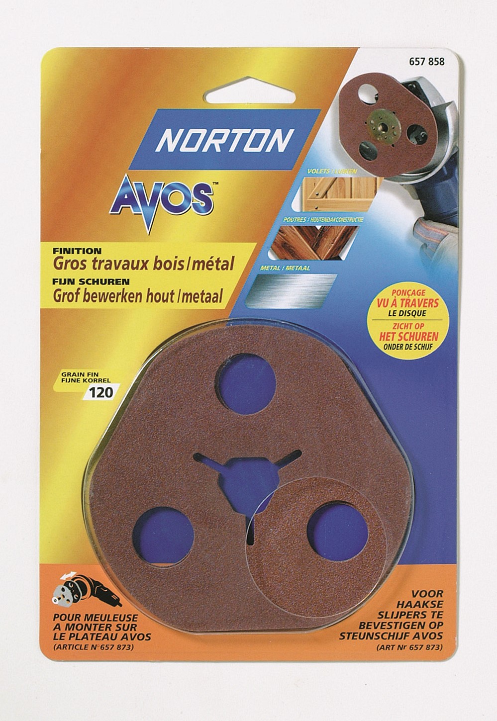 3 disques Avos Décapage meuleuse d'angle Ø115mm Grain 50 - NORTON