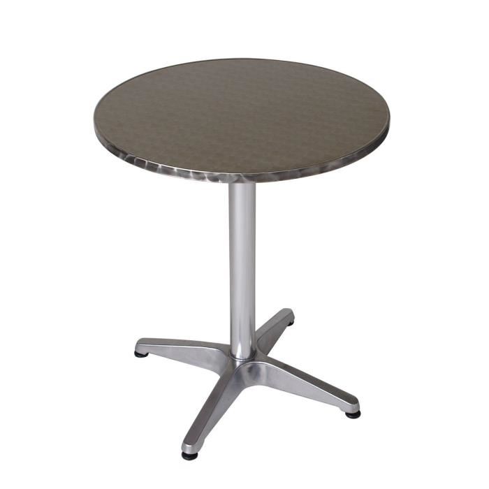 Table bistrot ronde aluminium