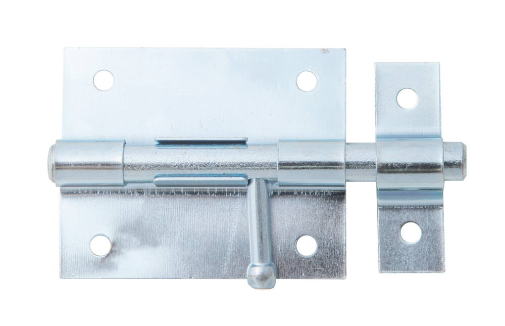 Verrou de box bouton + gâche attachée Ø9,5mm 5,7x10cm - ALBERTS