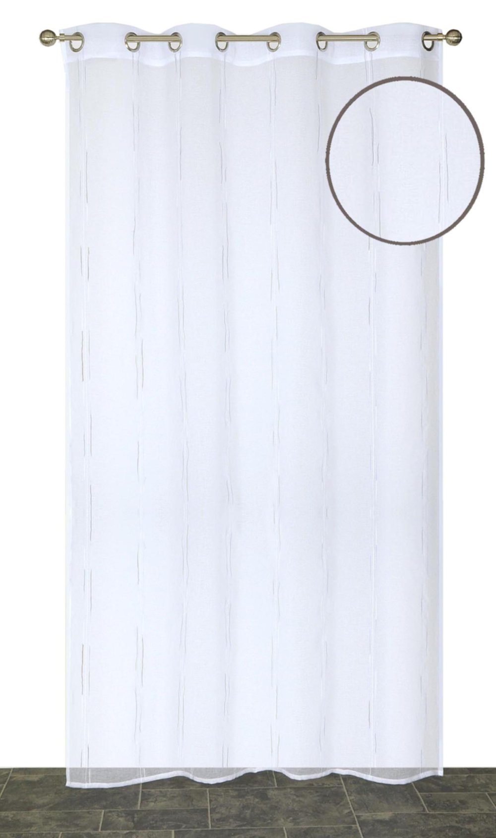 Voilage œillets étamine fantaisie blanc 140x240cm - DYLREV