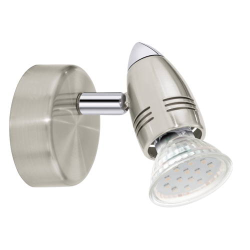 Spot Magnum en acier satin nickel chrome GU10-LED incl. 1 x 3W 3000K - EGLO