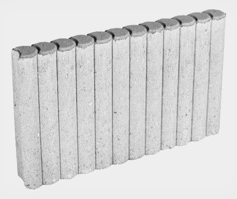 Bordure rondin - 50 x 20 x 6cm - gris - MARLUX