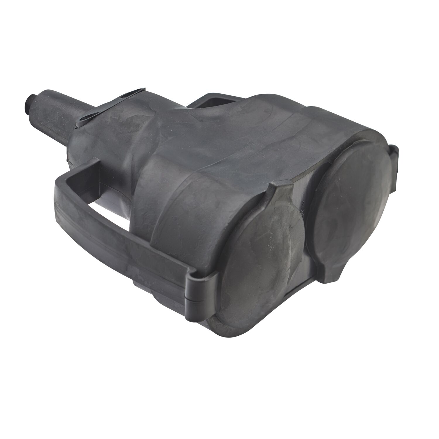 Double Fiche Femelle à Coiffe avec Volet 2P+T 16A Sortie Droite Noir - DEBFLEX