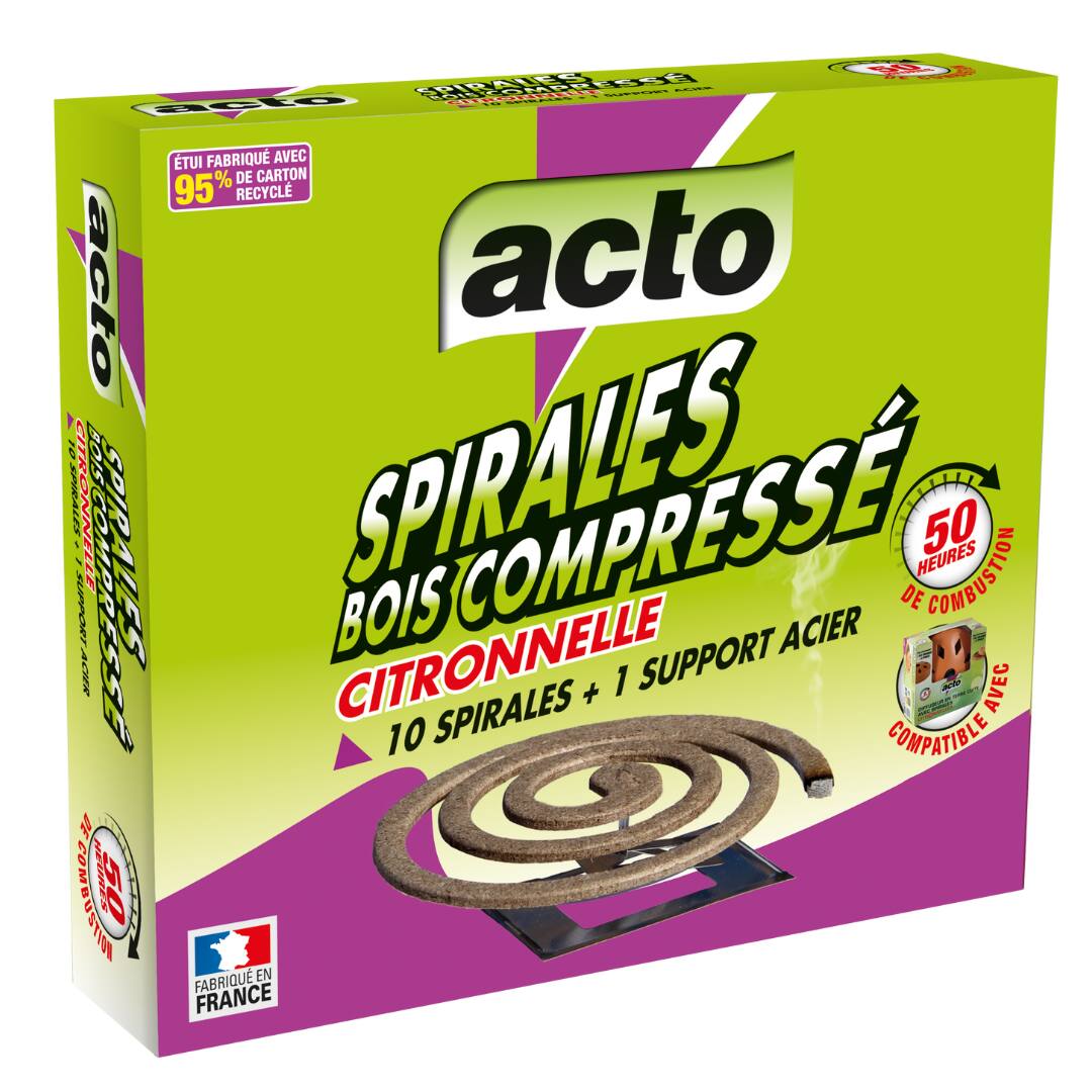 SPIRALES BOIS COMPRESSE CITRONNELLE