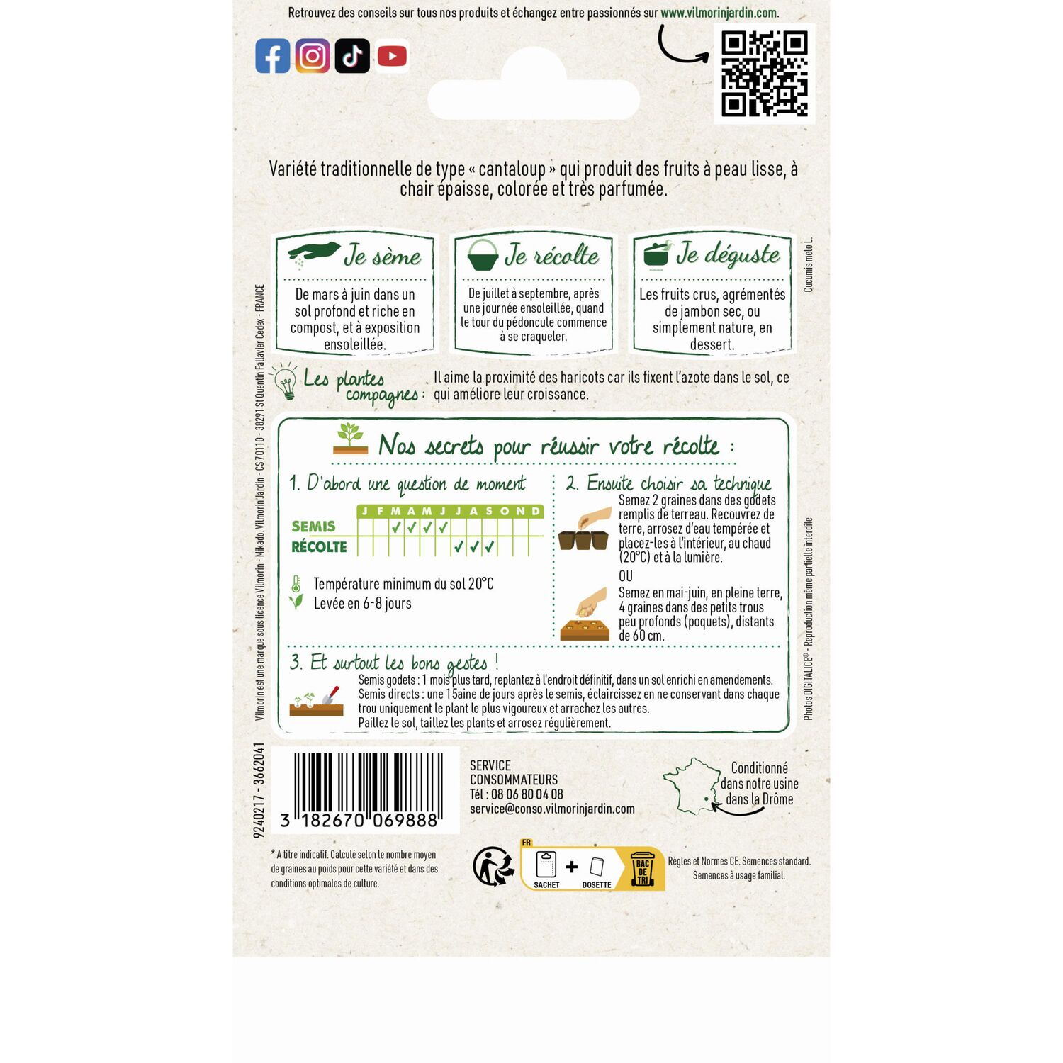 Graines Melon Charentais - VILMORIN