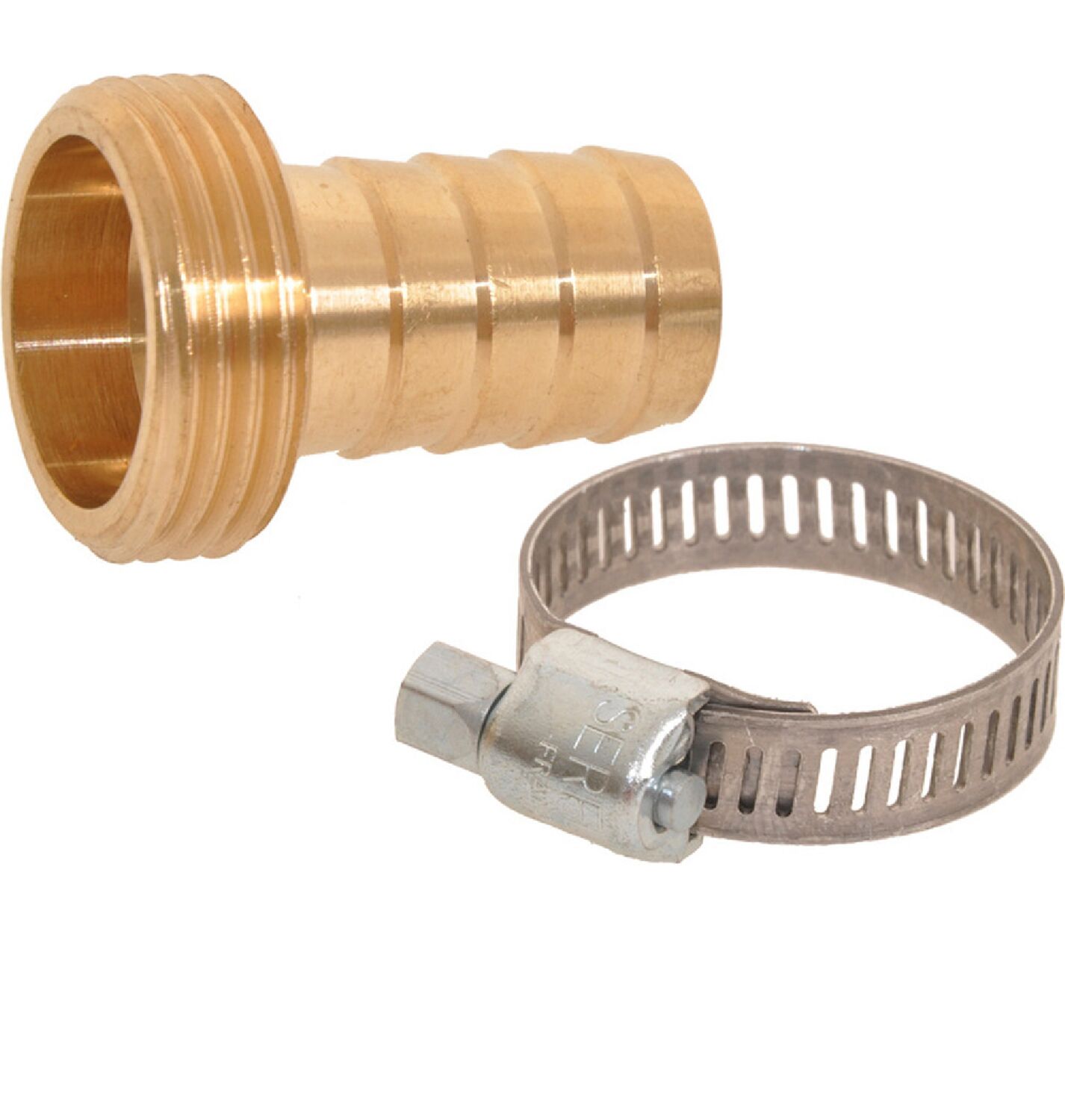 Raccord laiton traditionnel 1 pièce d19 fileté 20*27 + 1 collier - TECHNO