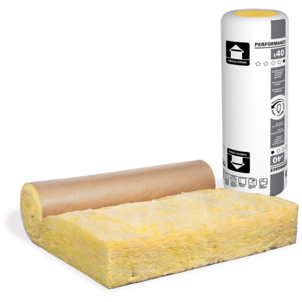 Rouleau laine de verre Kraft Ep.240mm 1,2x3,5m R=6 - SUPRALAINE