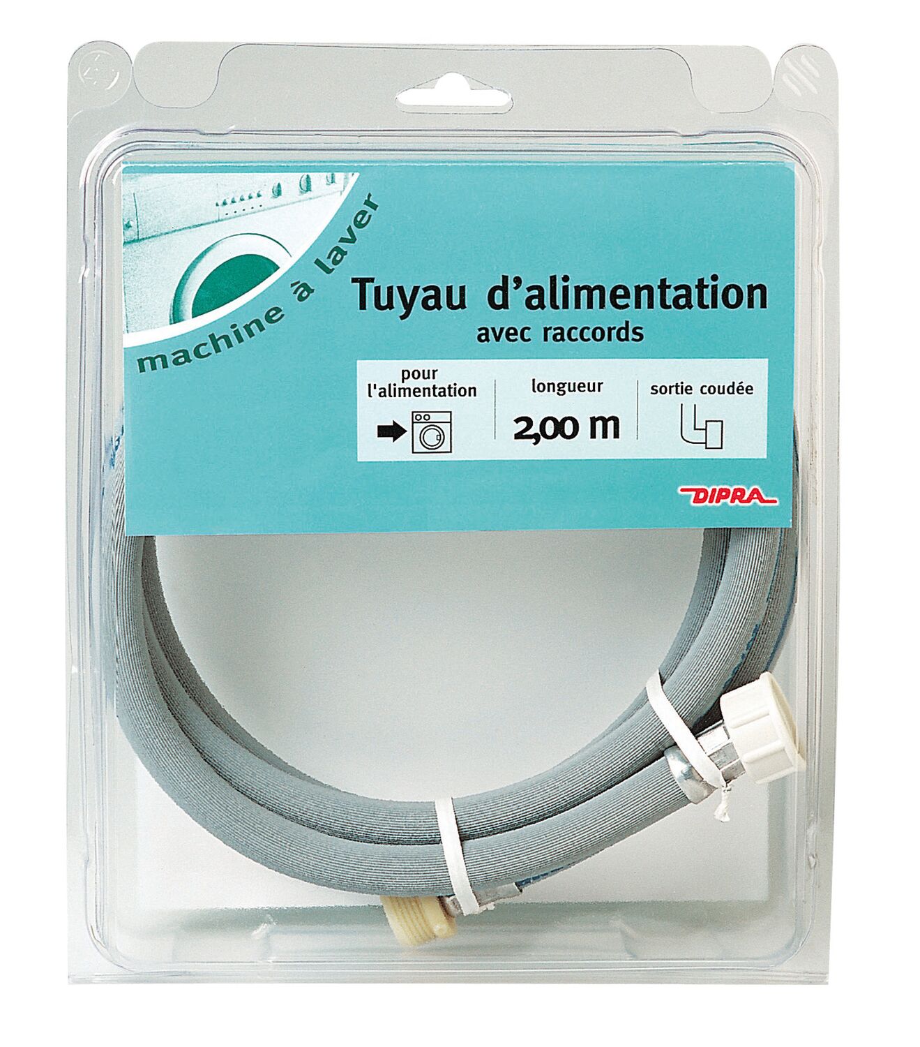Tuyau alimentation machine à laver FF sortie coudée - 2m
