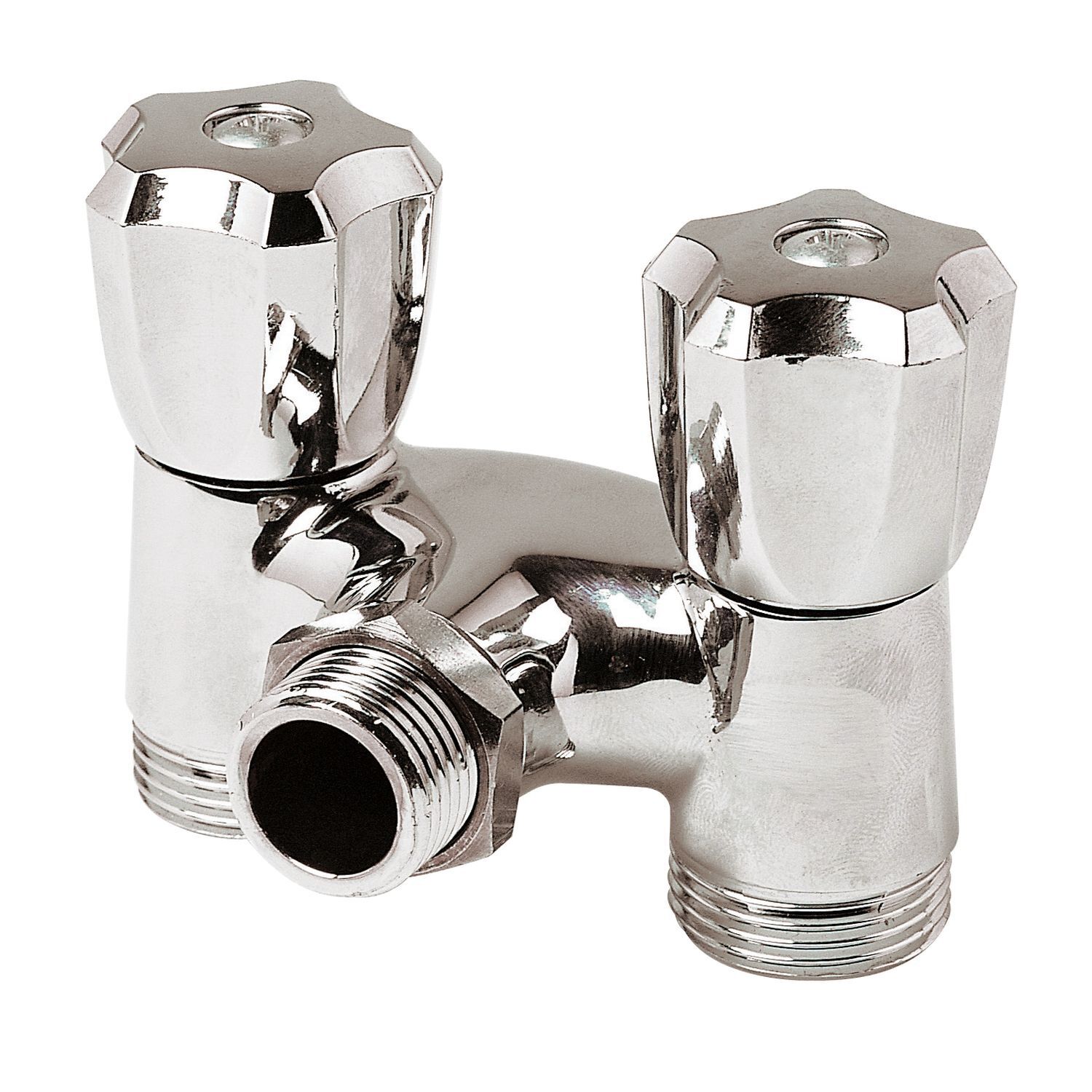 Robinet 2 sorties droit M15/21-M20/27