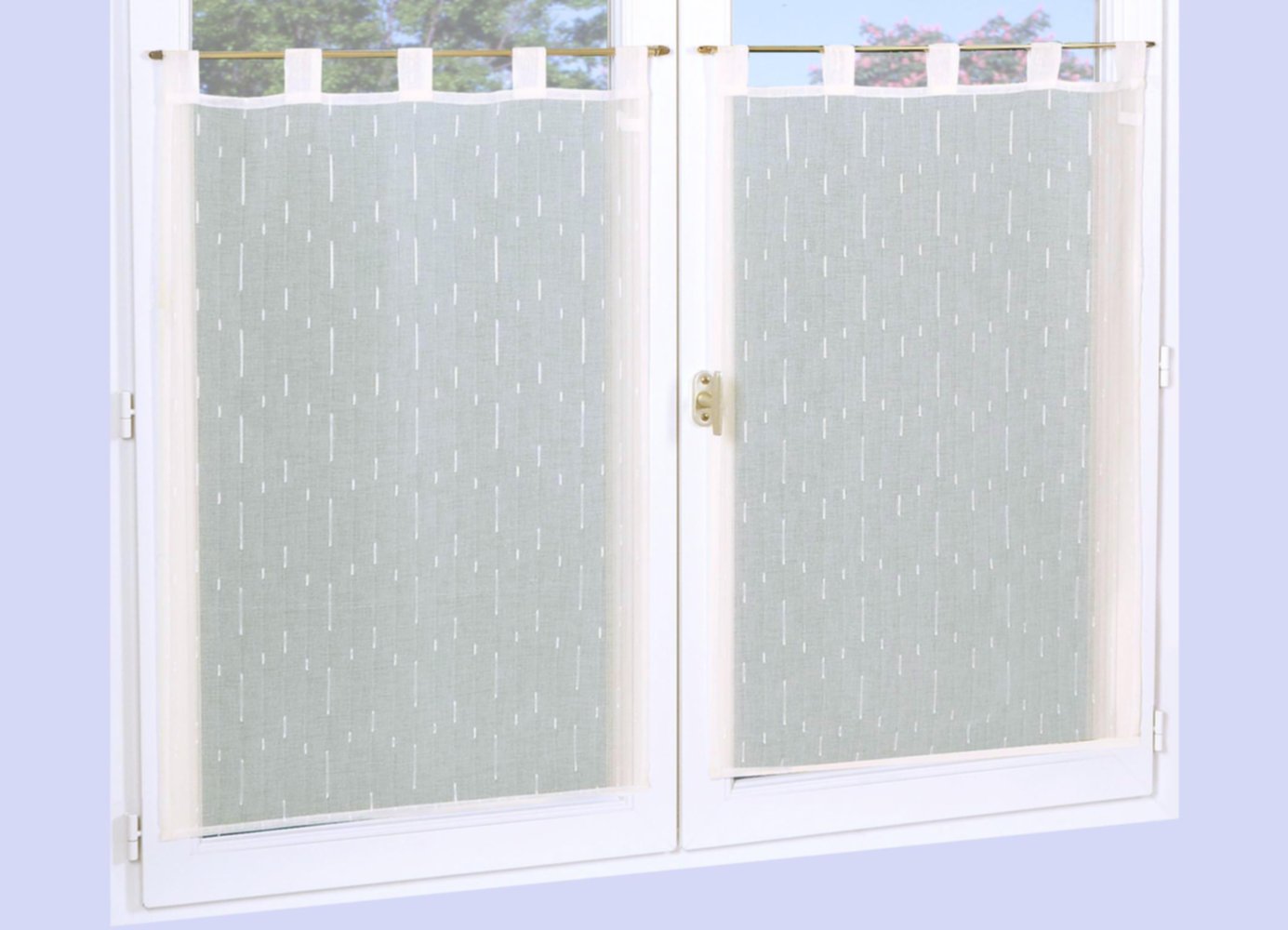 Paire de vitrages prêt à poser 60x90cm ivoire - DYLREV