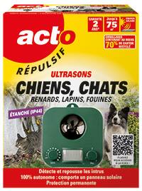 Répulsif Ultrasons Chiens Chats Renards Lapins Fouines Solaire - RETRO