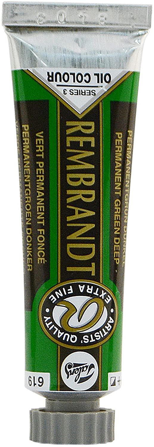Couleur à l'huile vert cinabre moyen 625 15ml - REMBRANDT