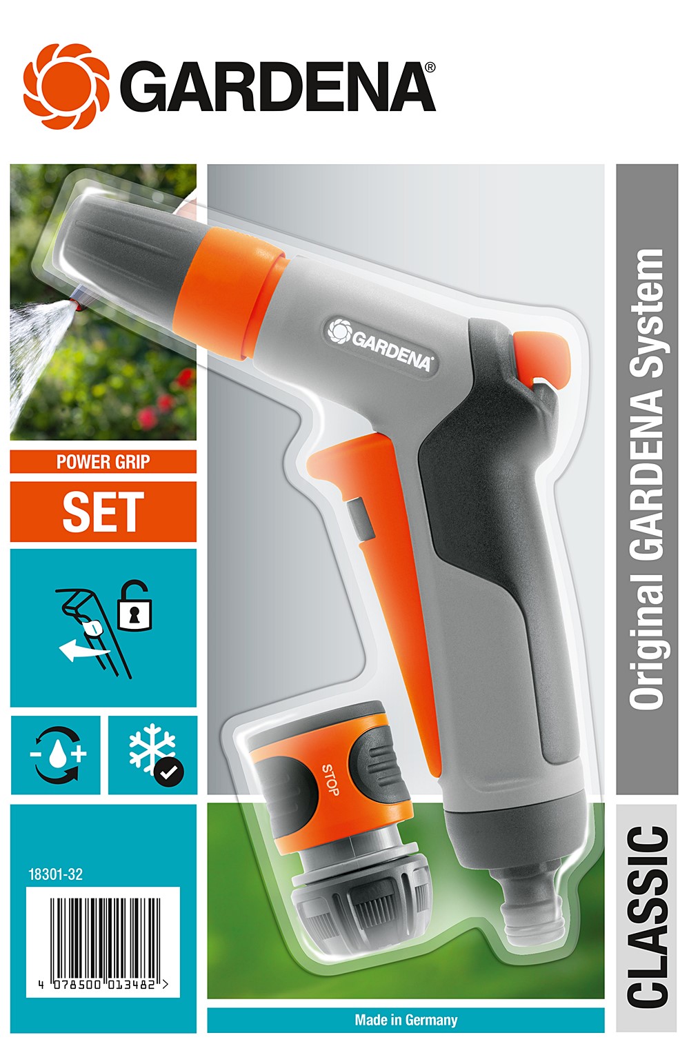 Pistolet arrosage multijet + raccord rapide Aquastop 18301-32 - GARDENA