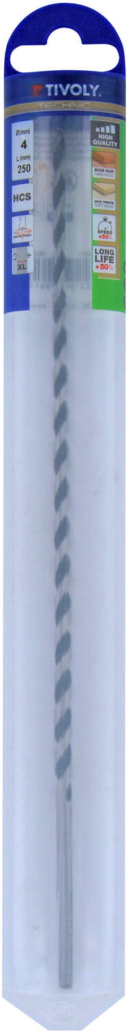 Foret bois long Ø4 L250 mm - TIVOLY