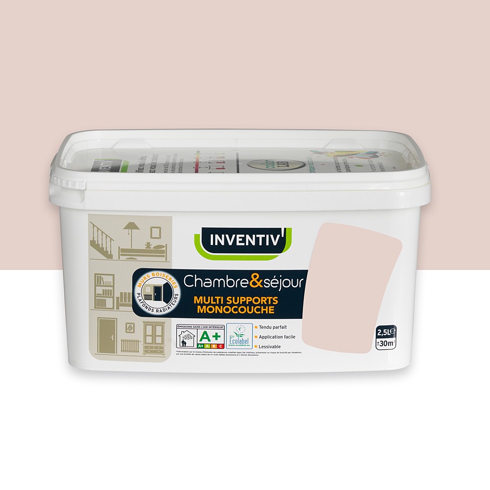 Peinture Chambre et séjour Marron chocolat n°7 satiné 2,5L - INVENTIV