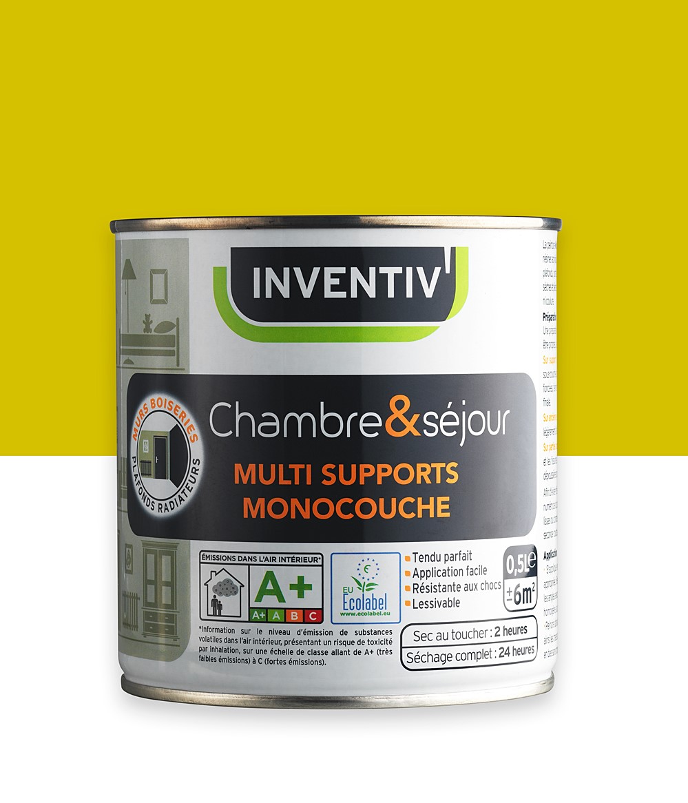 Peinture Chambre et séjour Vert jungle n°4 satiné 0,5L - INVENTIV