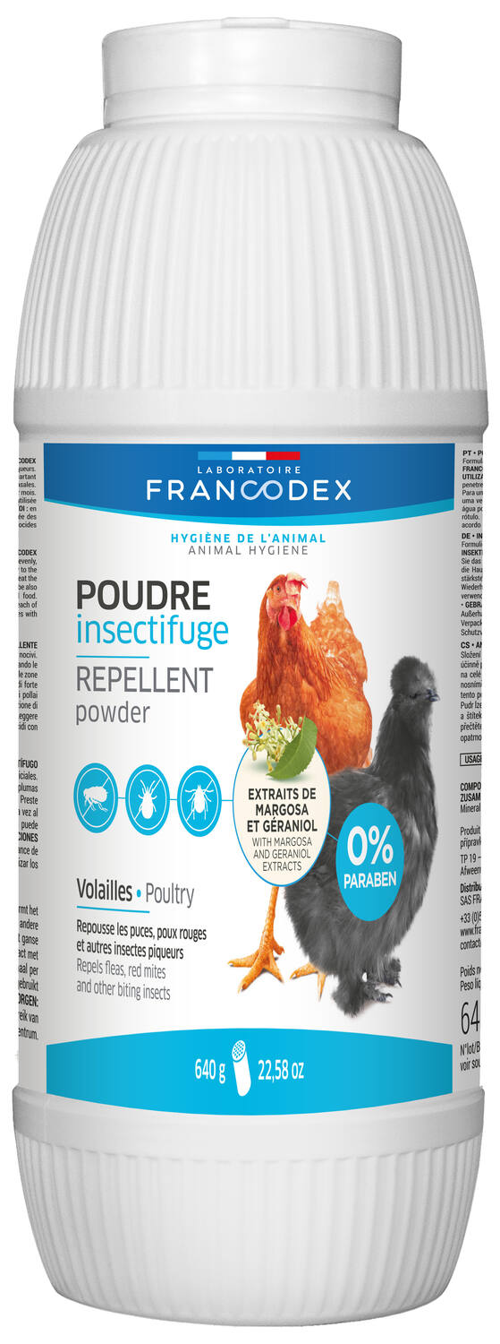 Poudre insectifuge volailles 640gr - FRANCODEX