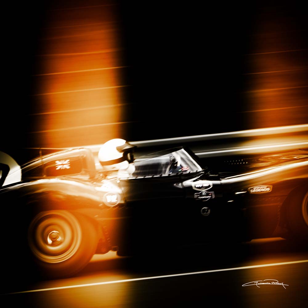 Impression sur verre Glass'Art Voiture de course 45x45cm